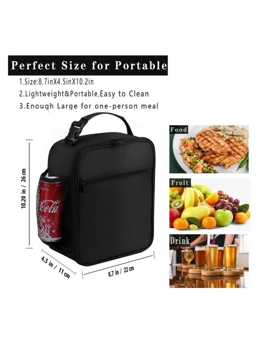 Insulated Lunch Bag Portable Lightweight Reusable Lunch Box for Men Women